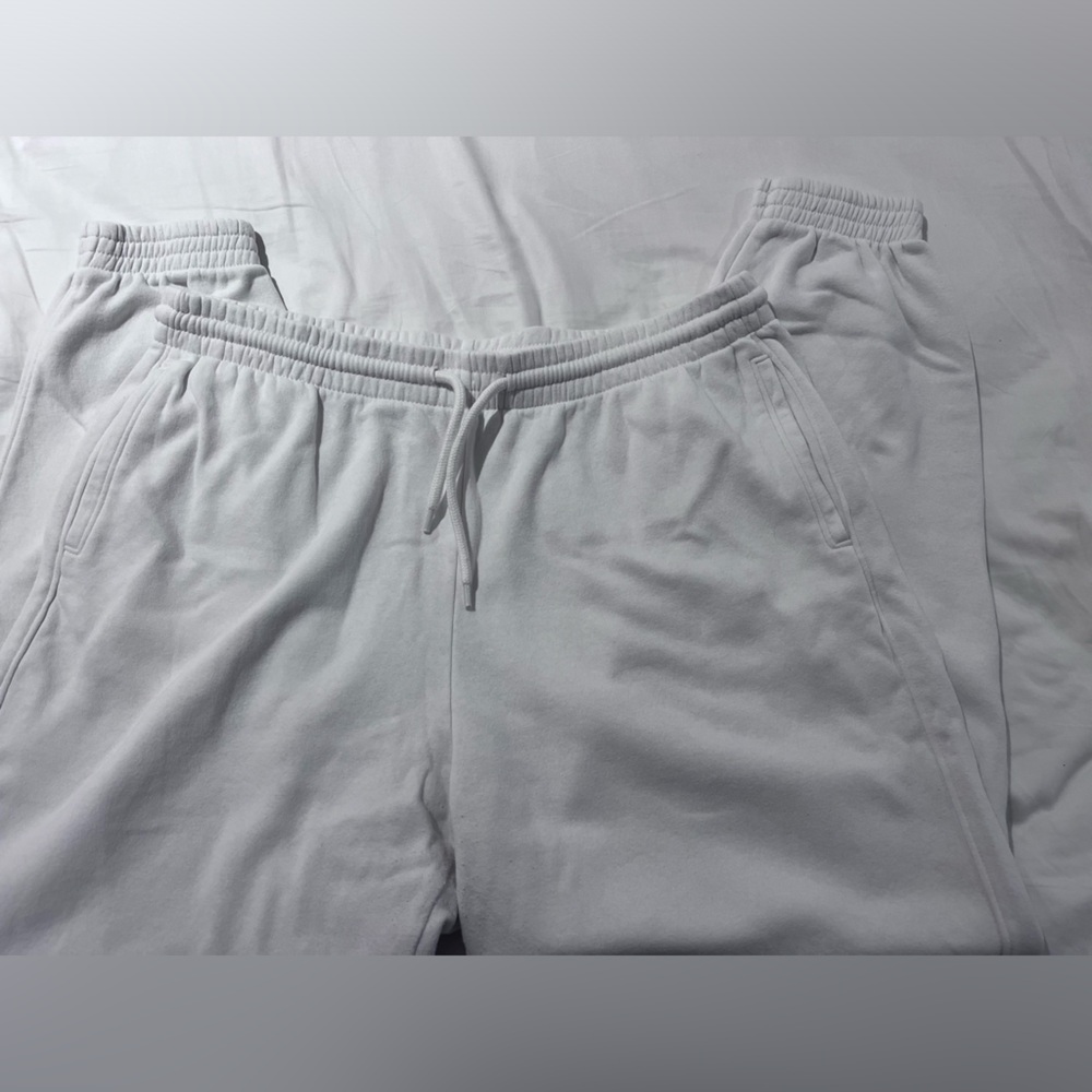 white sweatpants